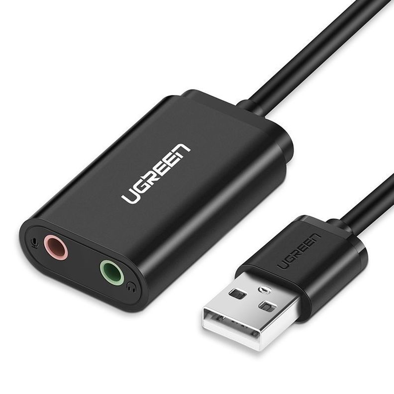 Adaptador de Audio USB-A con Conexiones para Audífonos y Micrófono US205-0