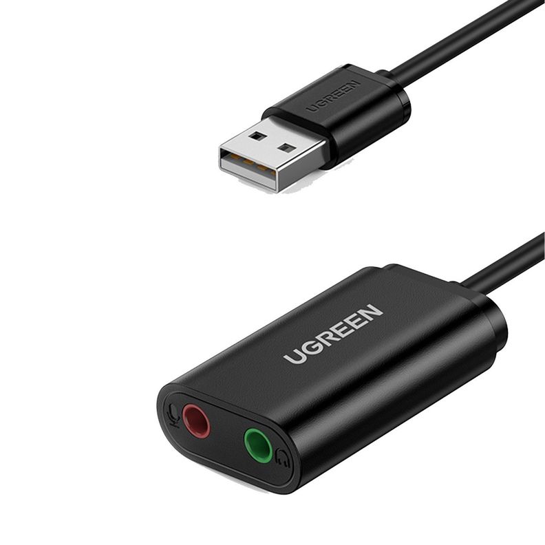 Adaptador de Audio USB-A con Conexiones para Audífonos y Micrófono US205-1