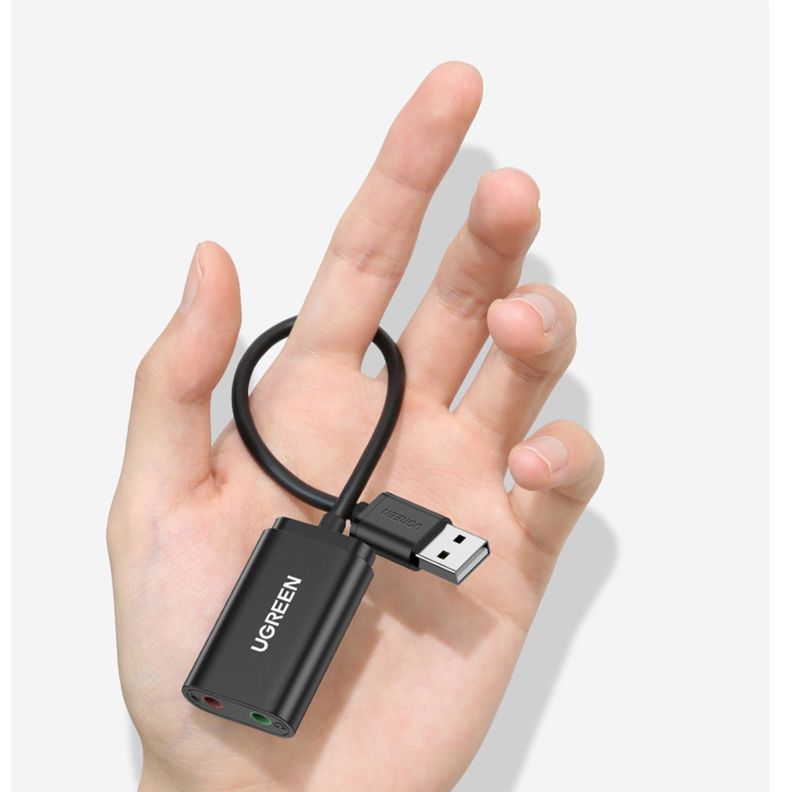 Adaptador de Audio USB-A con Conexiones para Audífonos y Micrófono US205-3