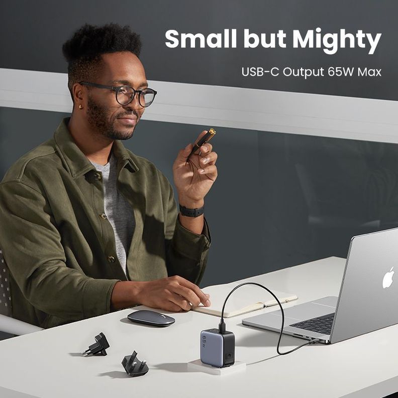 Cargador 65W Nexode 2 USB-C /1 USB-A Con US/UK/EU Plug para viajar-1