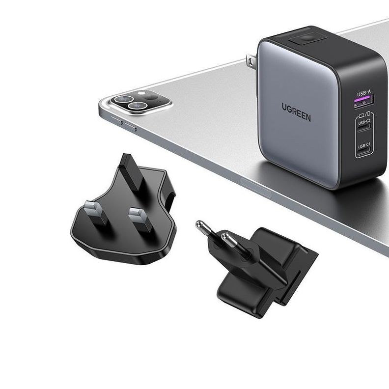 Cargador 65W Nexode 2 USB-C /1 USB-A Con US/UK/EU Plug para viajar-3