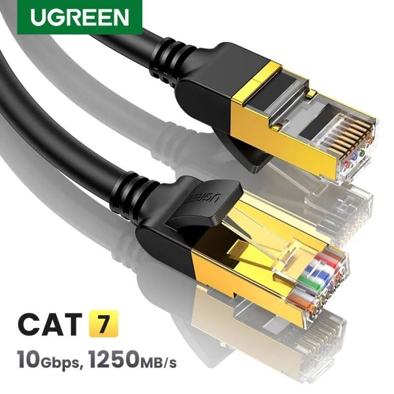 CABLE DE RED 10M CAT7 F/FTP (10GBPS) NEGRO UGREEN NW107