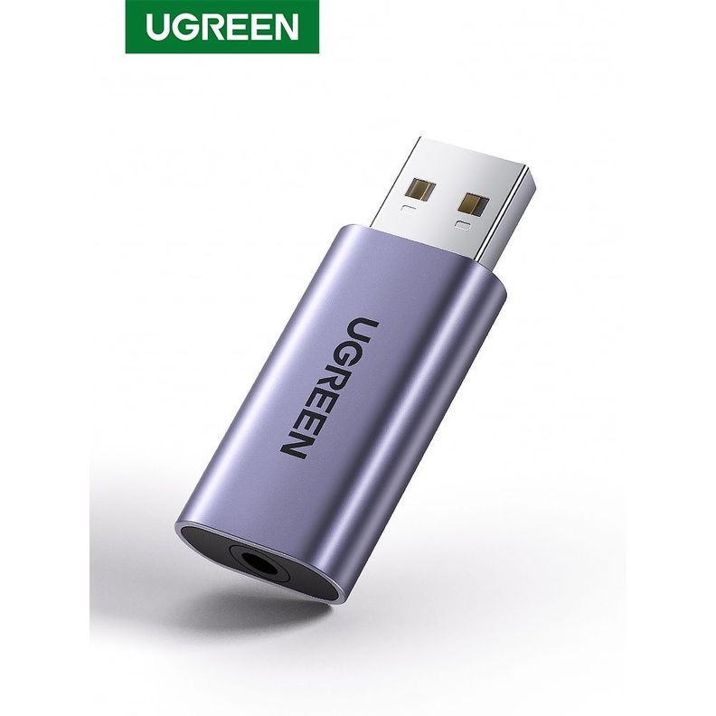 Tarjeta De Audio Externa Usb-A/Jack 3.5Mm M/H (Audio Estereo + Mic) Aluminio Ugreen Cm383-1