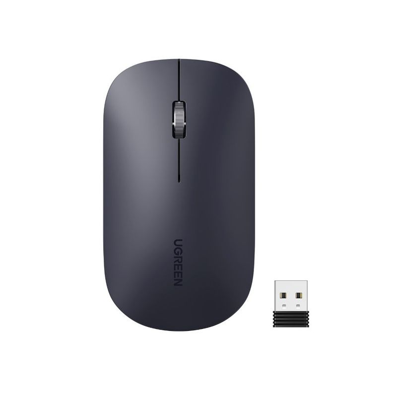 Mouse Inalambrico Silencioso Ultra-Slim Gris Oscuro UGREEN MU001 Negro