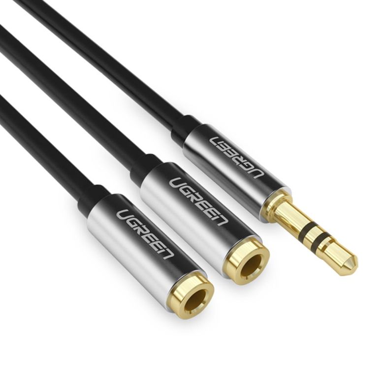 Splitter 3.5mm M a 2 Jack 20cm Negro Ugreen
