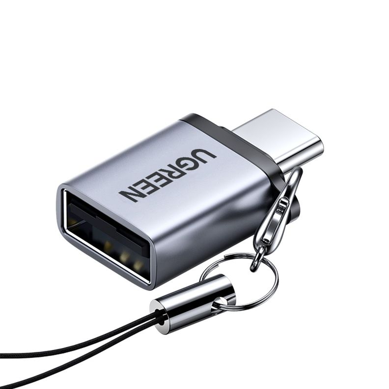 Adaptador OTG USB-C 3.1 M/H a USB-A 3.0 de Aluminio Silver US270-0