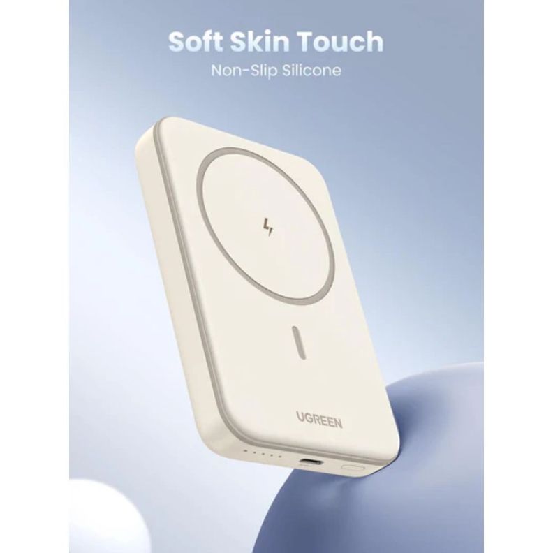 Batería Portátil Magnética 5.000Mah Mini Carga Inalámbrica 15W Blanco Ugreen Pb560-3