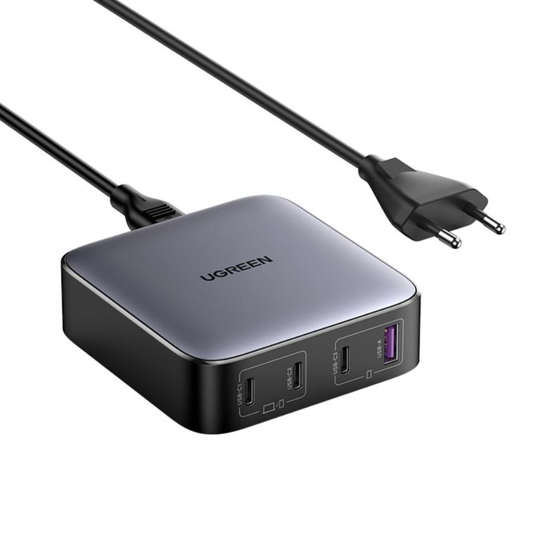 Cargador Escritorio 100W 1USB-A + 3USB-C Ugreen Gris