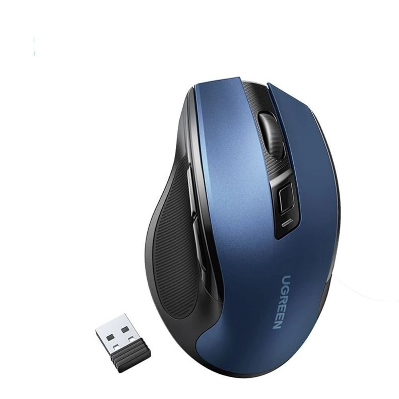 Mouse Inalambrico 2.4Ghz+ Ergonomico Azul Ugreen Mu006-1