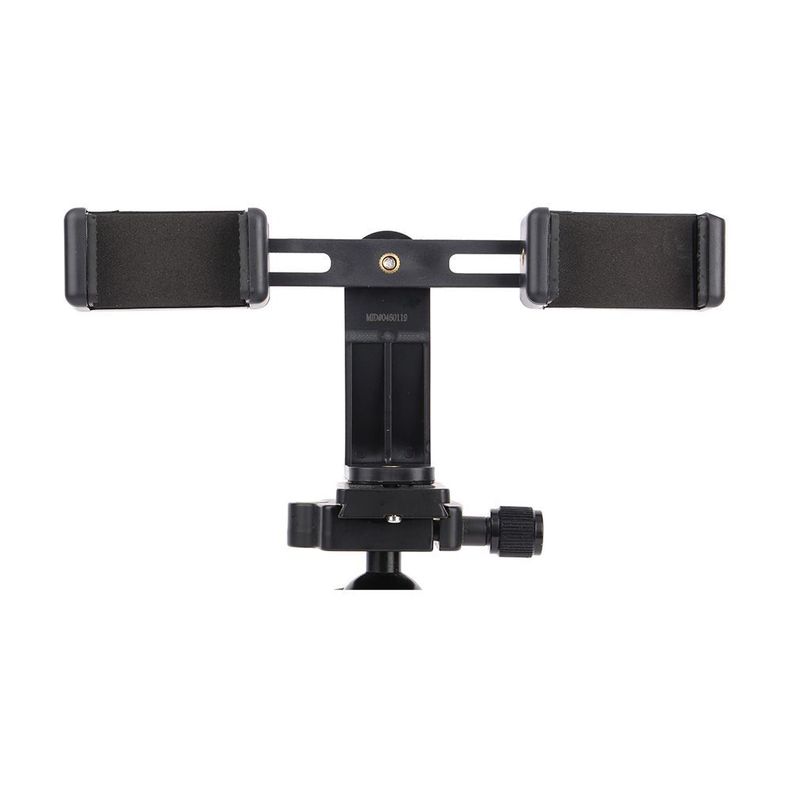 Adaptador de tripode para 2 smartphones Negro