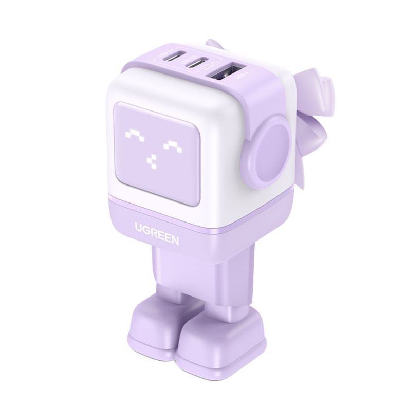 Robot Gan Tech Cargador 65W 1 Usb-A + 2 Usb-C Purpura Ugreen Cd361