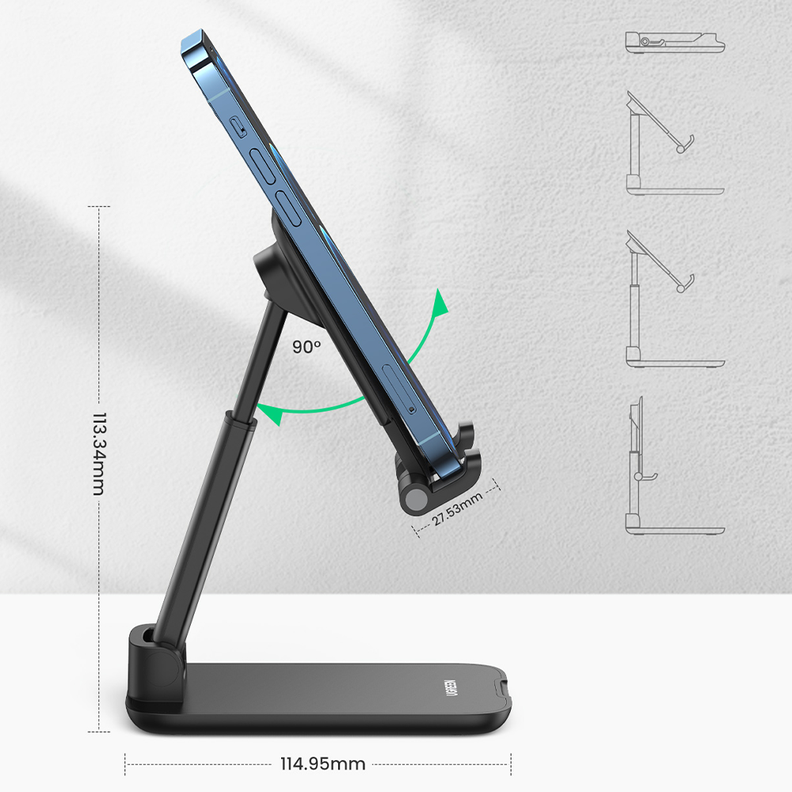 Base de Escritorio para Celular Altura/Inclinación Ajustable Negro LP373-0