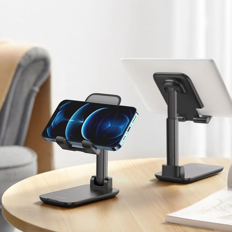 Base de Escritorio para Celular Altura/Inclinación Ajustable Negro LP373-2