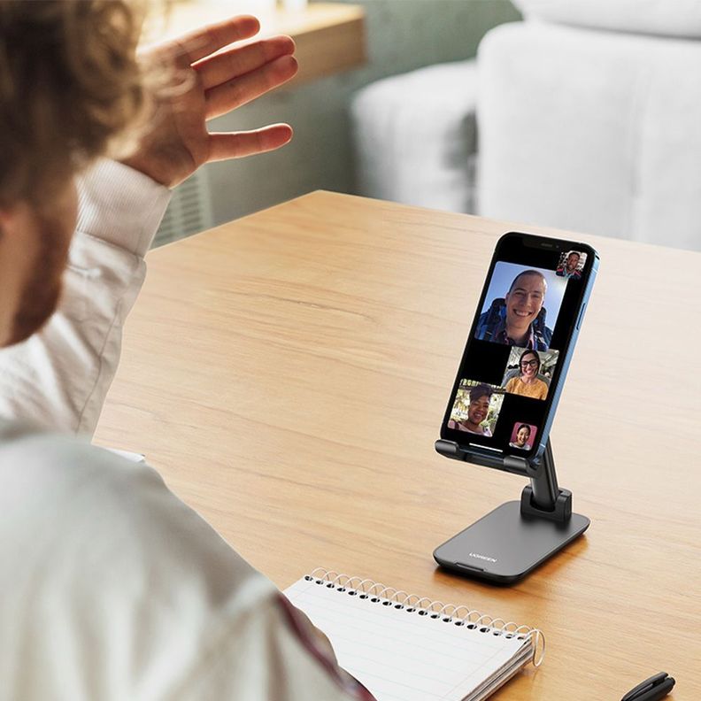 Base de Escritorio para Celular Altura/Inclinación Ajustable Negro LP373-4