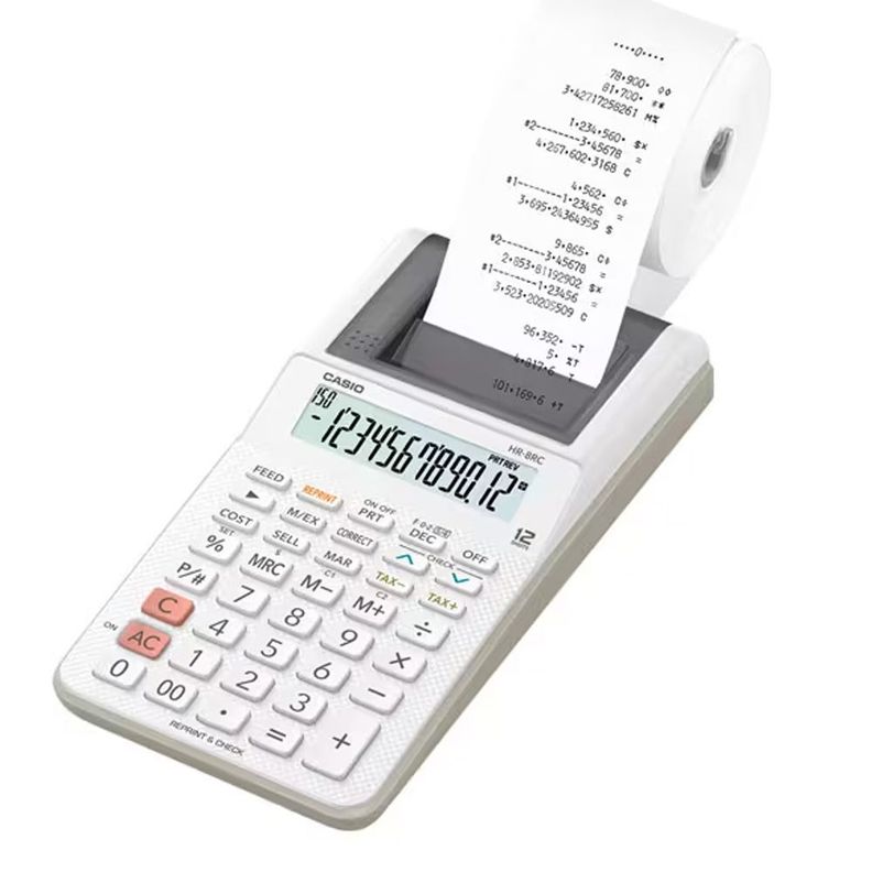 Calculadora Rollo Casio color Blanco HR-8RC-WE-0