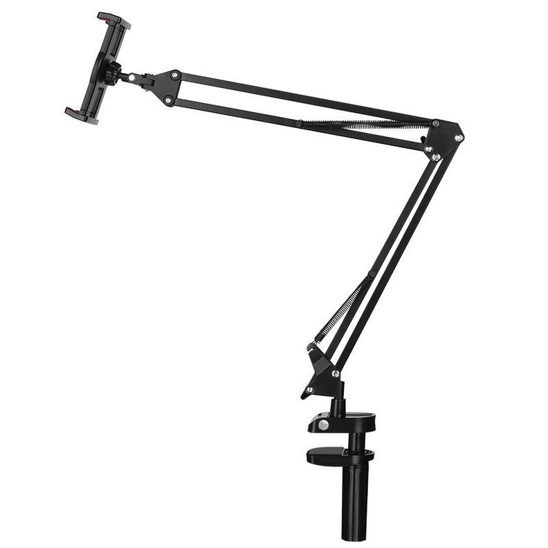 Soporte Universal Escritorio Tipo Brazo para Celular/Tablet (4-12.9 pulgadas) Negro-1