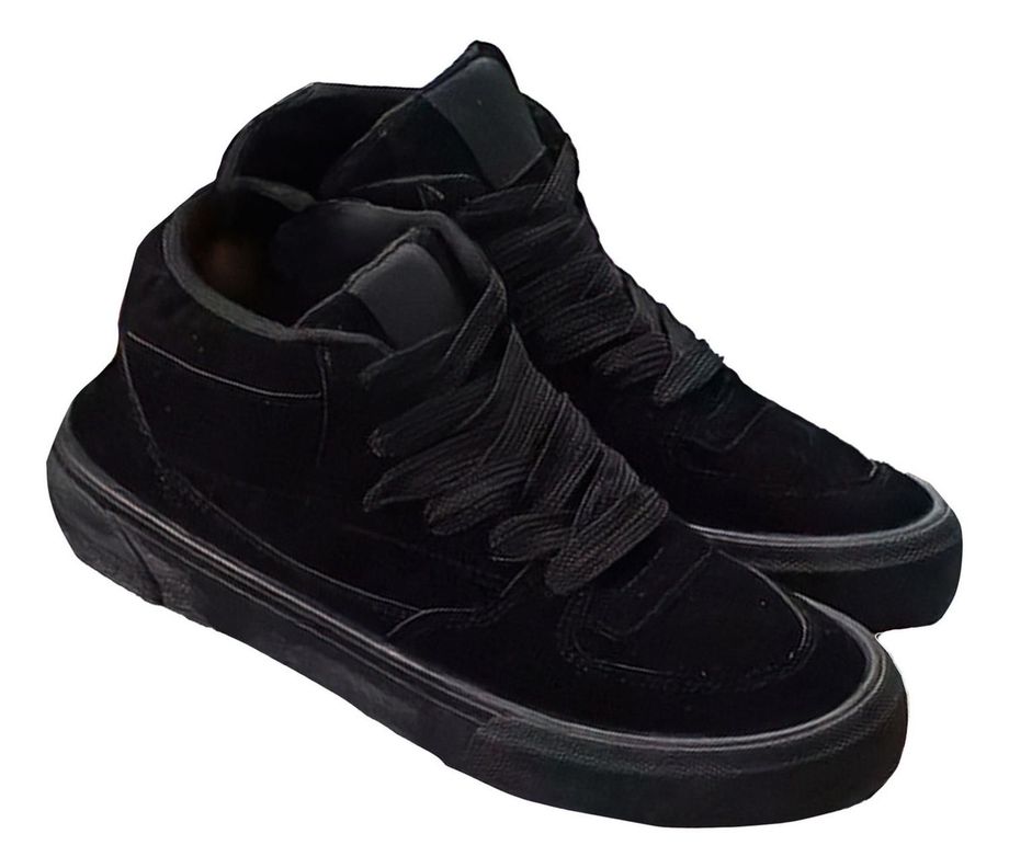 Zapatillas Hombre Modelo Skater Caña Alta Negro 7646-0