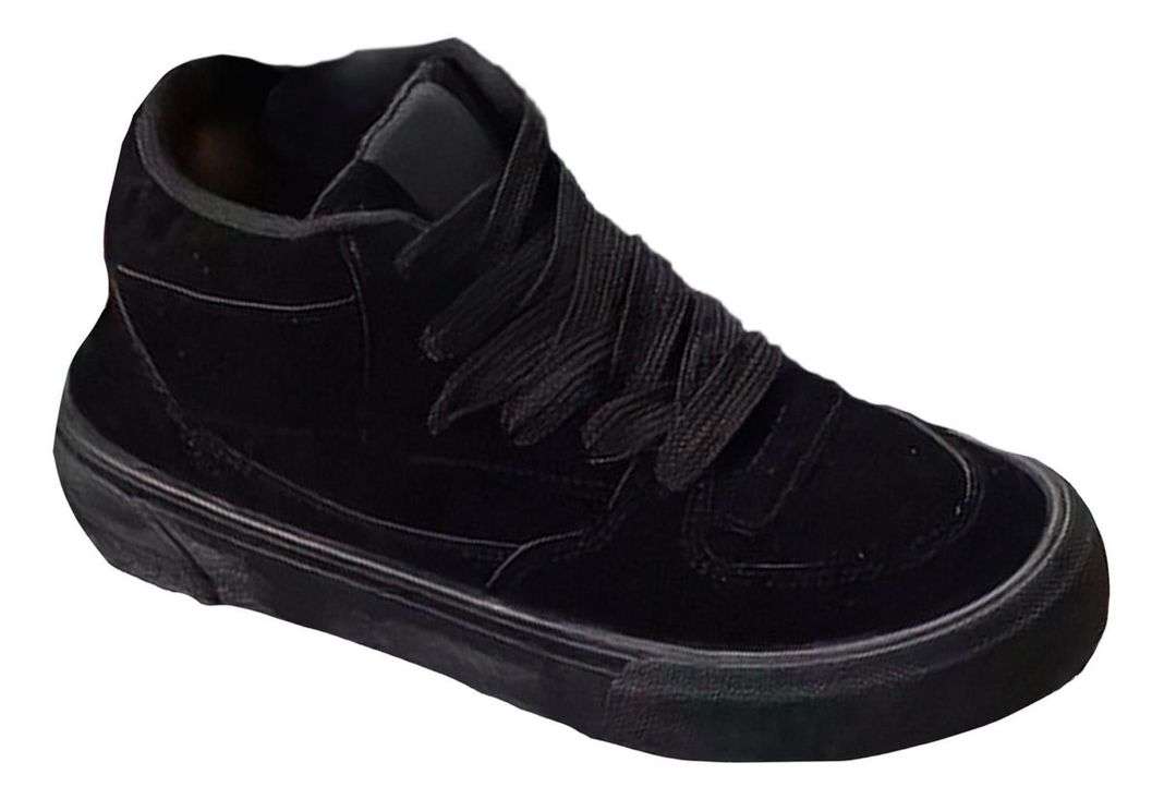 Zapatillas Hombre Modelo Skater Caña Alta Negro 7646-1