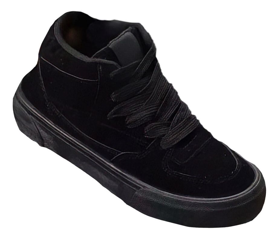 Zapatillas Hombre Modelo Skater Caña Alta Negro 7646-2