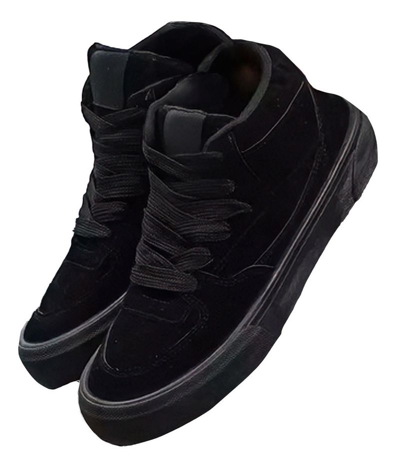 Zapatillas Hombre Modelo Skater Caña Alta Negro 7646-3