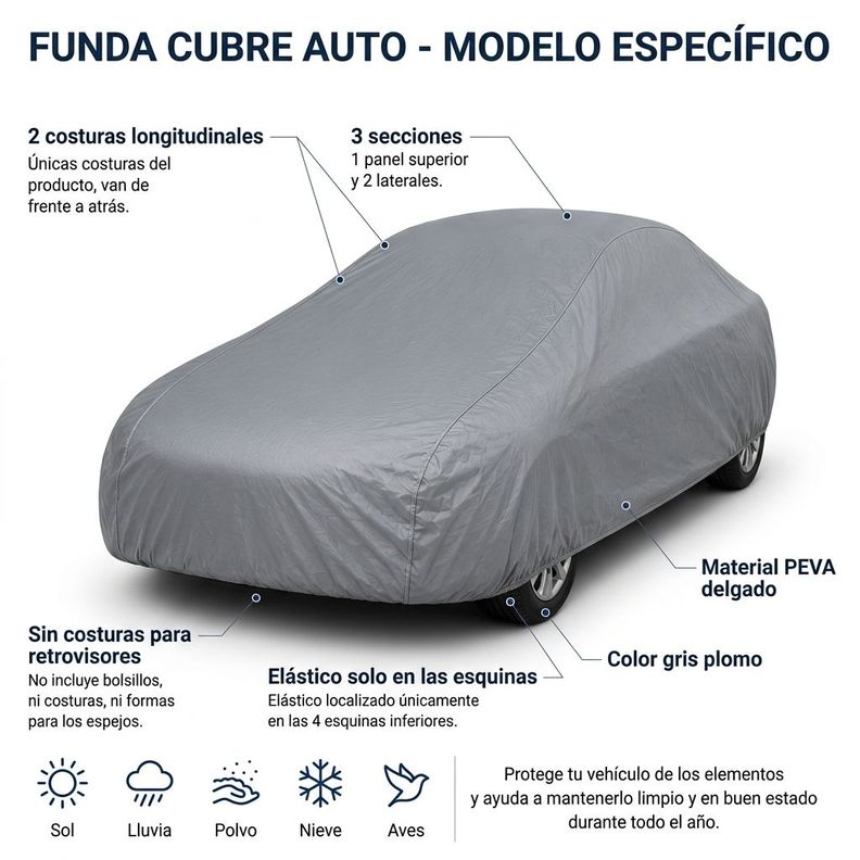 Protector de Auto Gris Plomo Funda Cubre Auto para Alsvin Alsvin