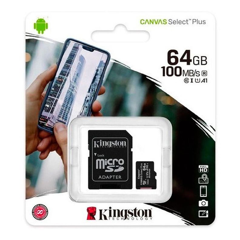 Tarjeta De Memoria Kingston Canvas Selectplus Adaptador 64gb-1