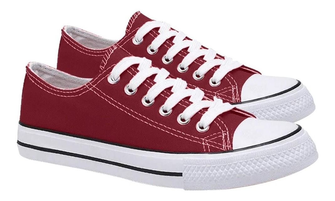 Zapatilla Urbana De Lona Unisex Casual - Burdeo - 7087-2