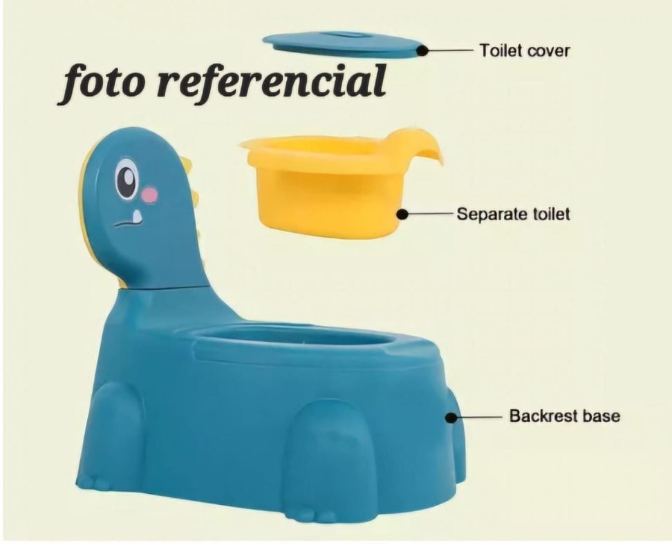 Bacinica Infantil Diseño Dinosaurio - Primer Baño - Rojo-3