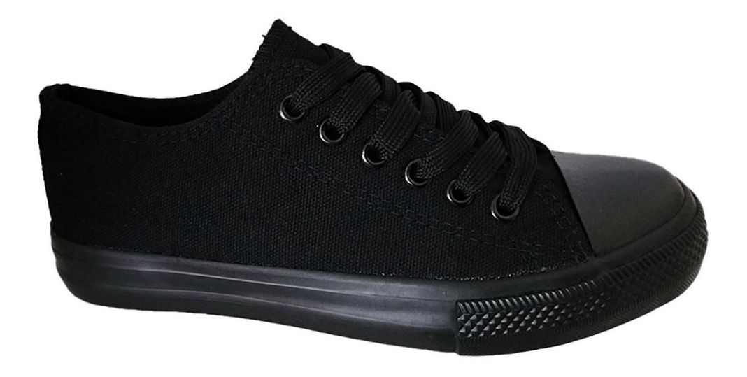 Zapatilla Urbana De Lona Unisex Casual - Negro Completo 7091-1