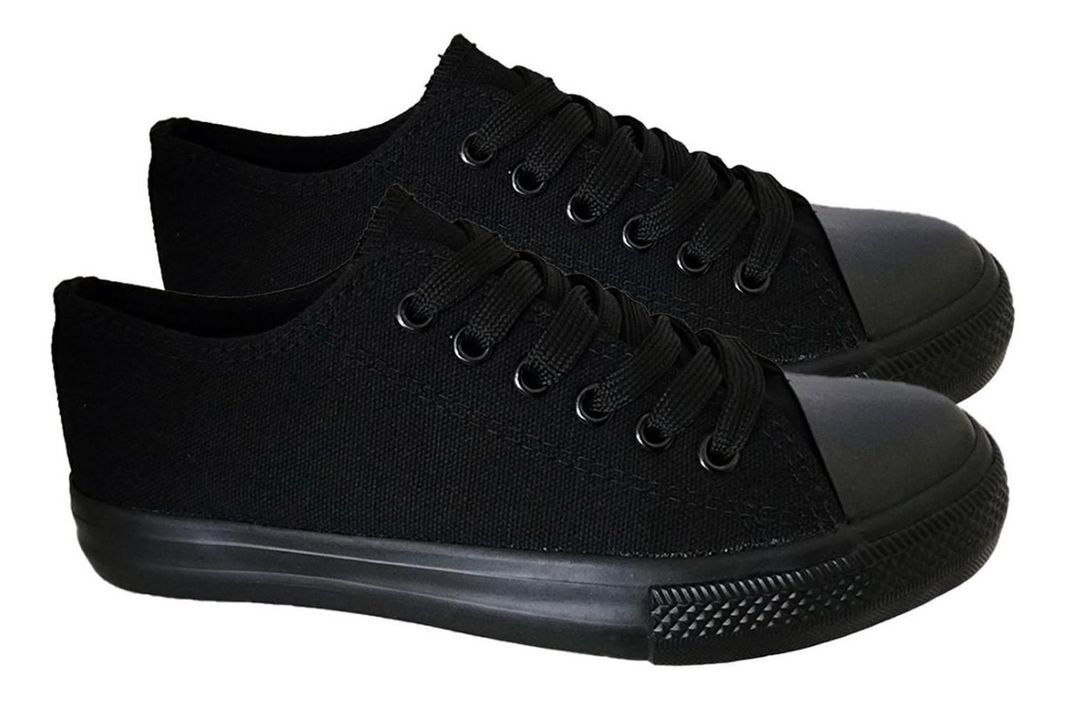 Zapatilla Urbana De Lona Unisex Casual - Negro Completo 7091-2