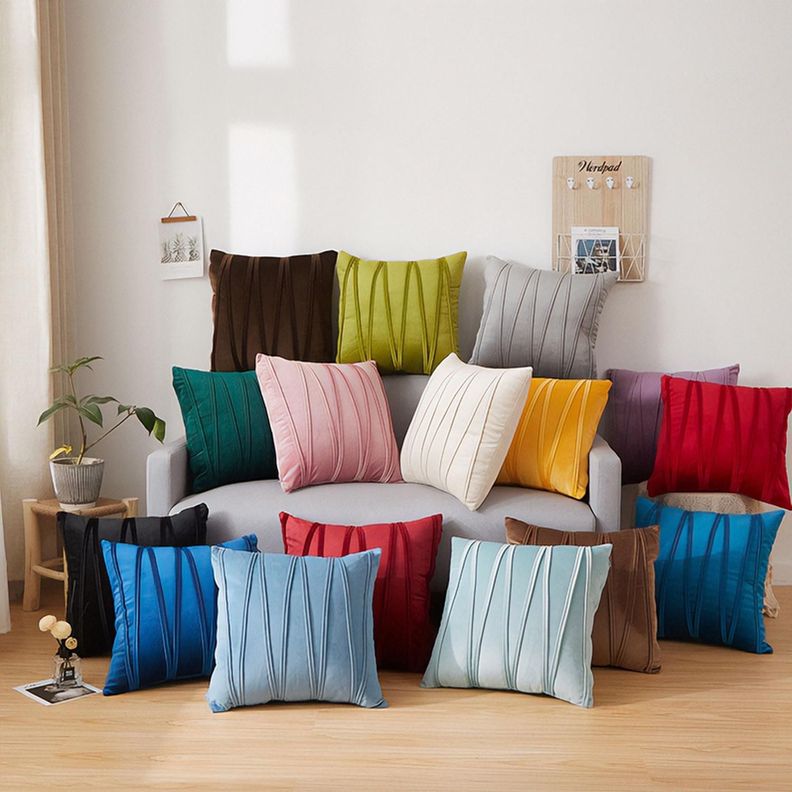 Fundas De Cojin Decorativa 45x45 Lineas Cafe PACK 4 U-2