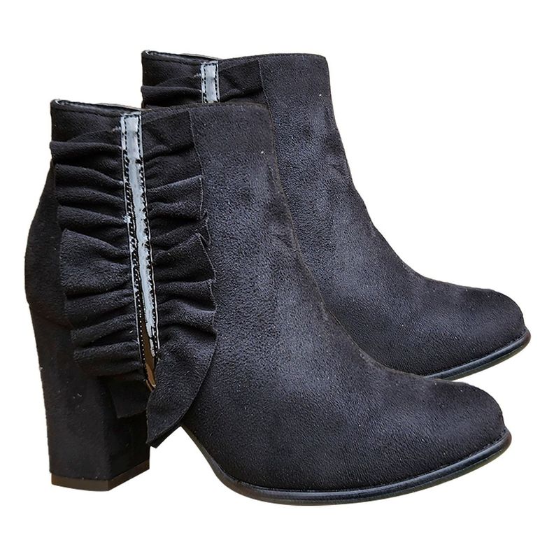 Botin Media Caña Mujer Formal Taco Alto Black 7321-1