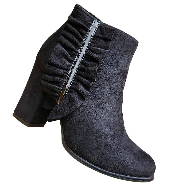 Botin Media Caña Mujer Formal Taco Alto Black 7321-0