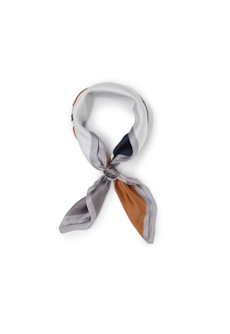 Pañuela seda corto color block Accesoria-1