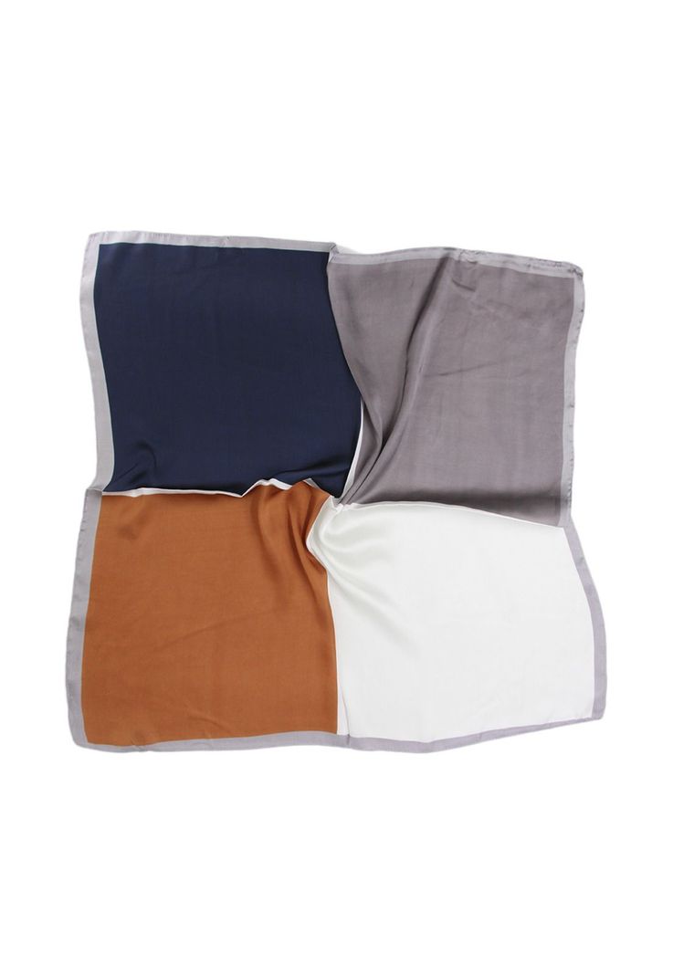 Pañuela seda corto color block Accesoria-2
