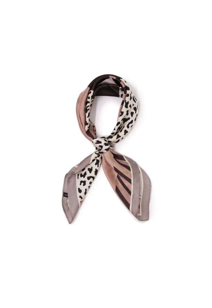 Pañuelo seda corto animal print block-0