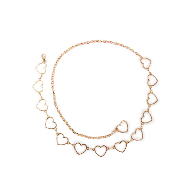 Cinturón de cadena corazones Accesoría-0