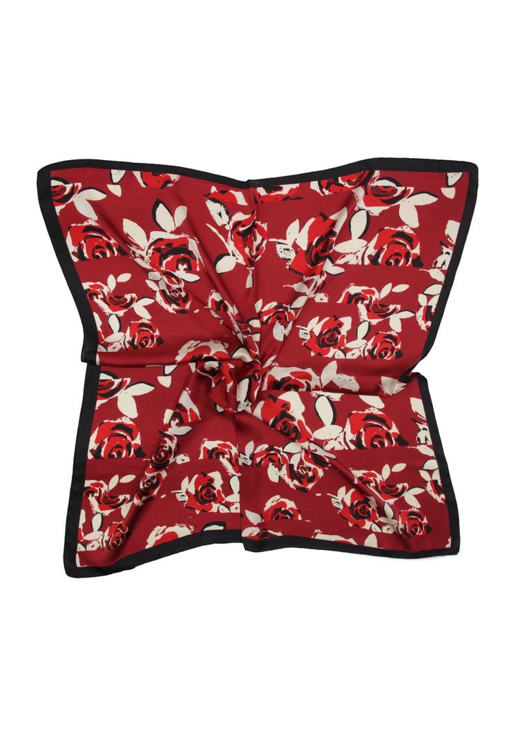 Pañuelo seda 70 x 70  rosas Accesoría-1
