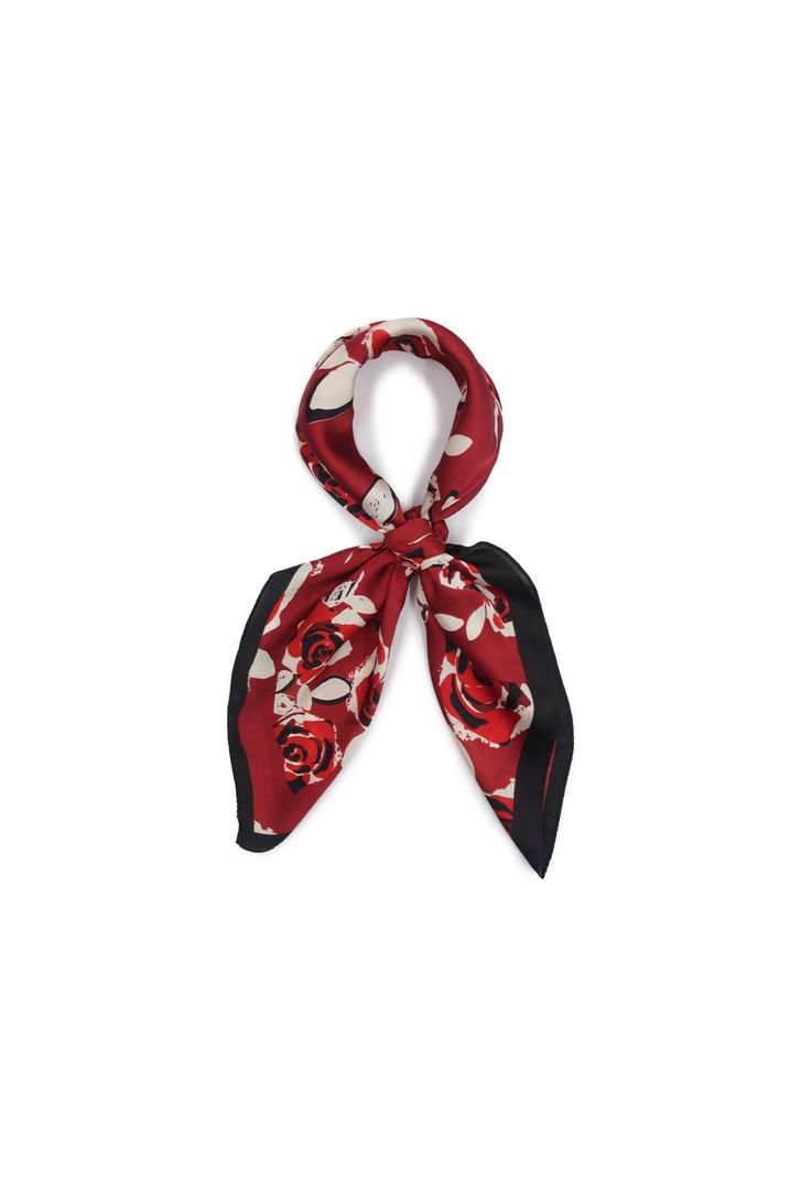 Pañuelo seda 70 x 70  rosas Accesoría-6