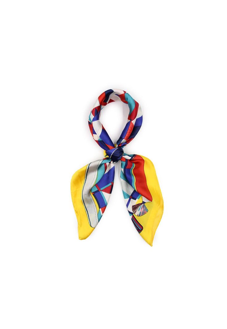 Pañuelo seda mediano color block multicolor Accesoria-1