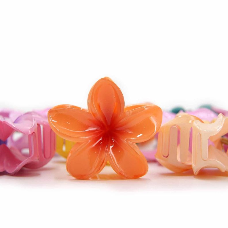 Pinche Traba Para Cabello Flor Hawaiana Multicolor - 12pcs-3