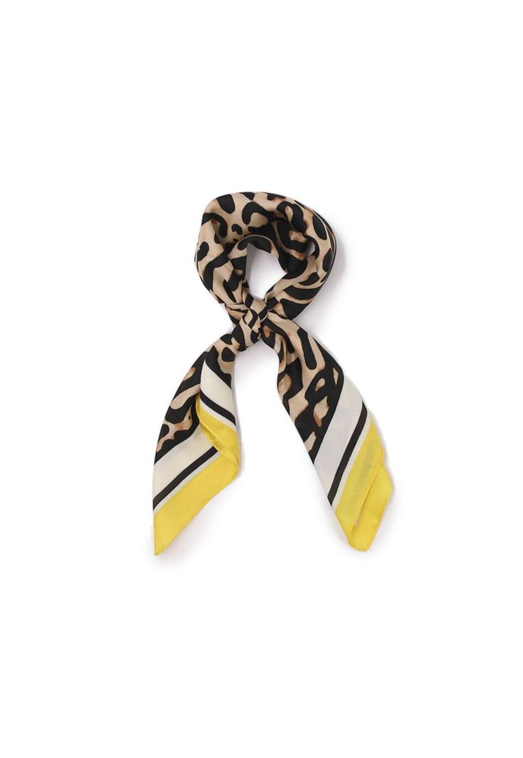 Pañuelo seda corto animal print doble filo-0
