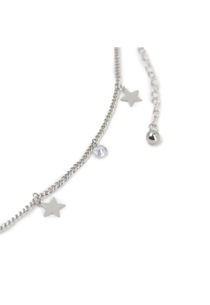 Cinturón de cadena estrellas Accesoría Plateado-0