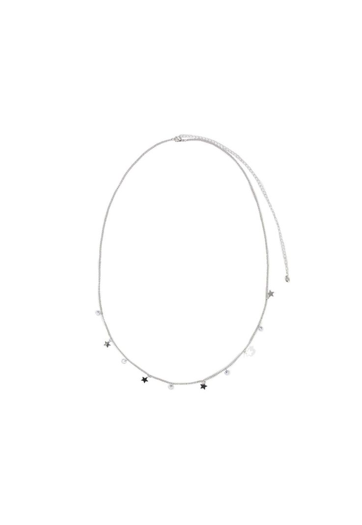 Cinturón de cadena estrellas Accesoría Plateado-2