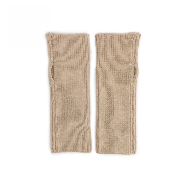 Guantes mitones largos de lana-0