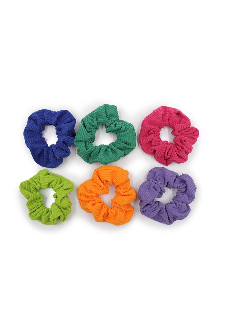 Set scrunchies cotelé 10 cm-1