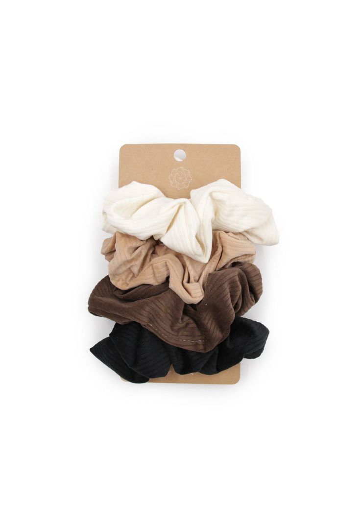 Set scrunchies cotelé 14 cm-0