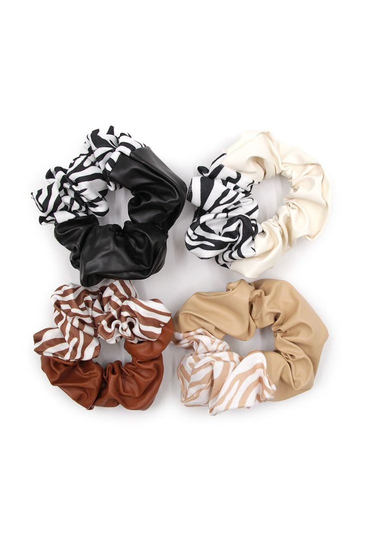 Set de scrunchies cuerina animal print-1