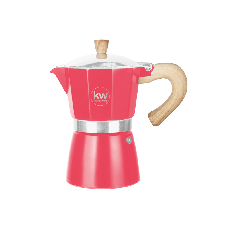CAFETERA ITALIA ALUMUNIO 6 TAZAS 300ML SALMON