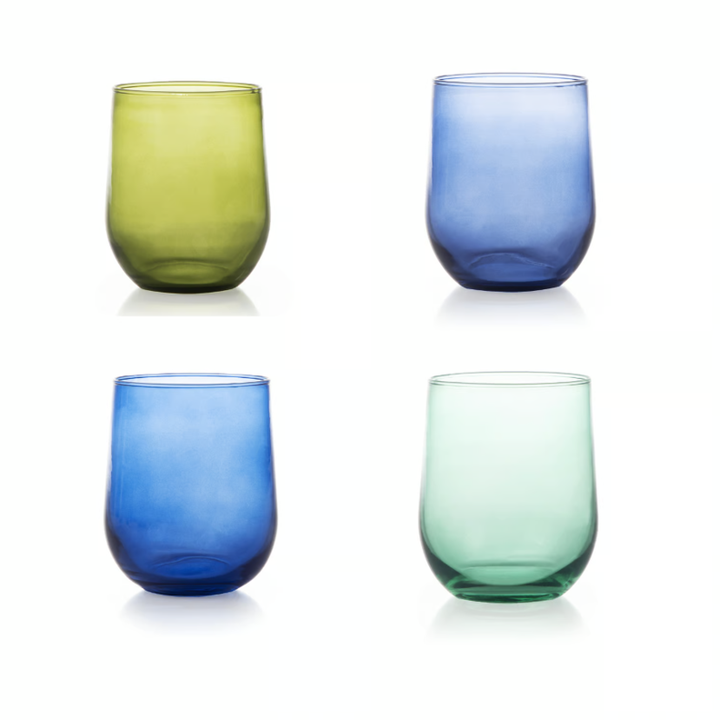 SET 4 VASOS STEMLESS COLORS 497 ML Transparente